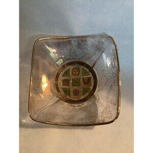 Vintage glass footed curved bowl Georges Briard